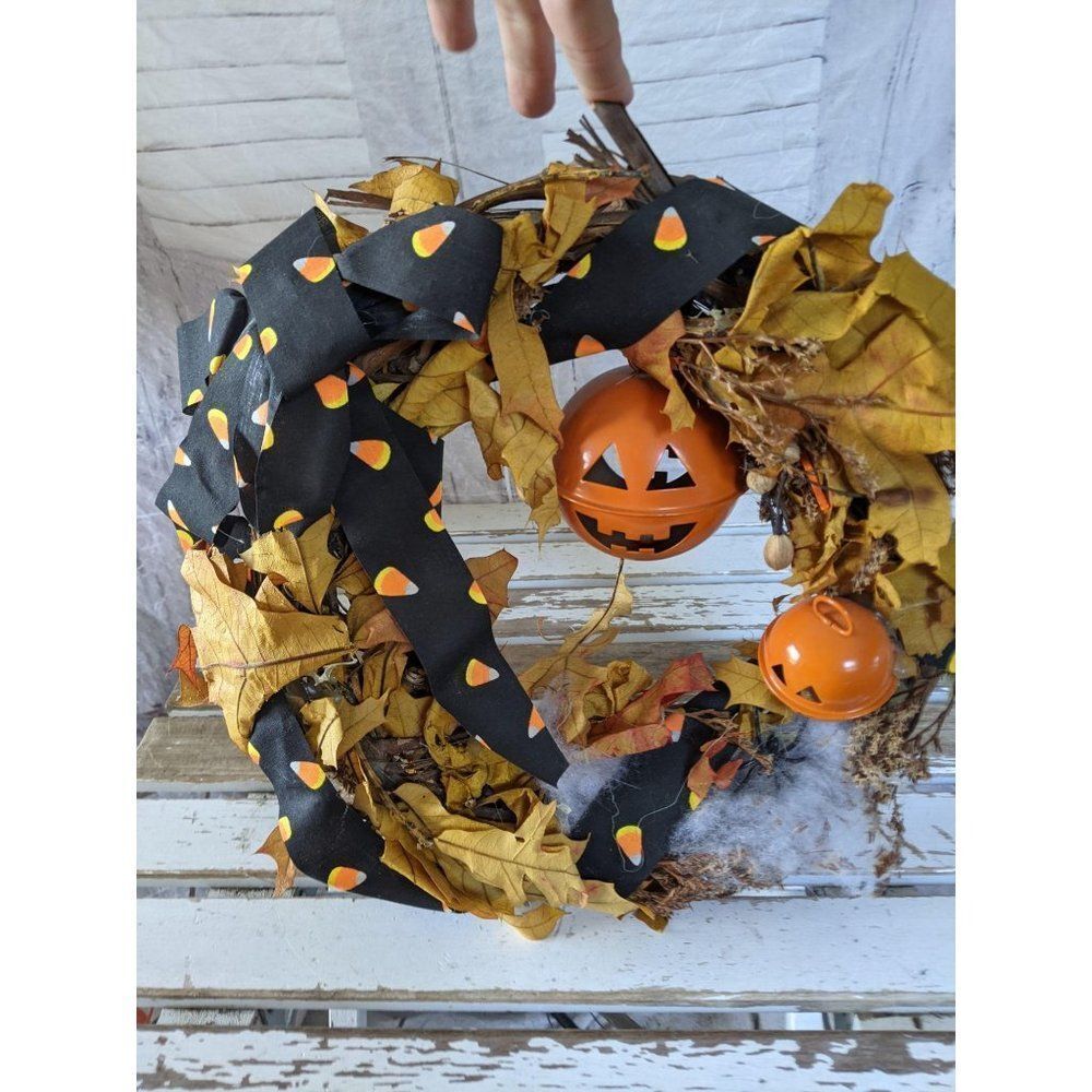 Halloween bell fall wreath hanging decor home
